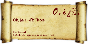Okjan Ákos névjegykártya